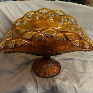 Vintage Amber Centerpiece bowl